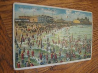 Bathing Ar Coney Island York Un - Mailed H - T - L Hold To Light Postcard