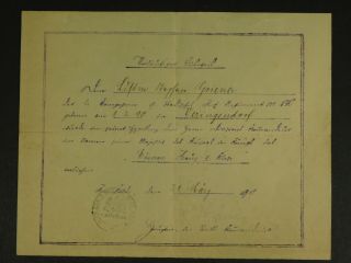 Imperial German Preliminary Award Document For The Iron Cross,  1918 - - - - - - M453