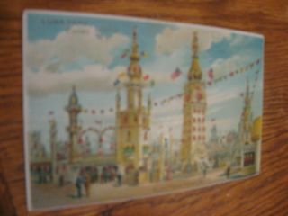 Luna Park Coney Island N.  Y.  Electric Tower H - T - L Hold To Light Postcard