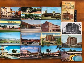 [16] Reno Nevada Hotel Motel Restaurant & Street Scene Postcards [unposted]