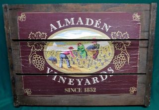 Almaden Wine Vinyards Vintage Wood Sign