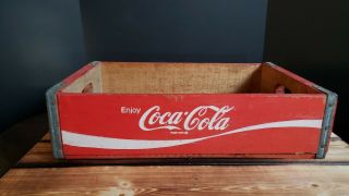 Vintage Coca Cola Coke Red Wood Case Crate Held 12 - 16 Ounce Bottles