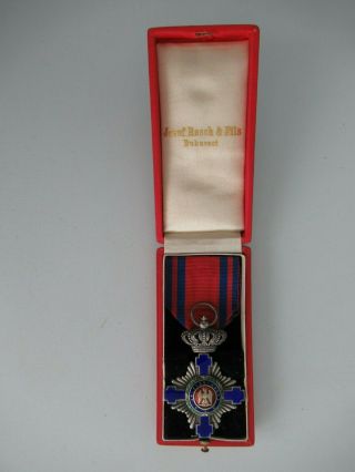 Romania Kingdom Star Order Knight Grade W/o.  Type 1 By Resch.  Cased.  Rare Vf,