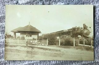 Real Photo Postcard Rppc M.  C.  Depot Cassopolis Michigan Mi 1910