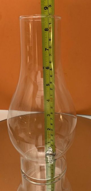 8 1/2” Tall Clear Glass Kerosene Oil Lamp Chimney Globe 3” Diametert At Base