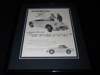 1958 Austin Healey Sprite Framed 11x14 Vintage Advertisement