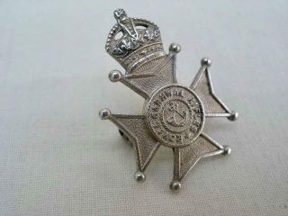 Garhwal Rifles Hallmarked 1934 Silver Side Cap Badge By Goldsmiths & Silversmith