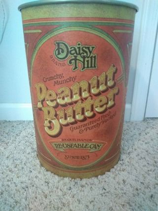 Daisy Hill Peanut Butter Tin/trash Can - Ballonoff - Vintage - 1970 