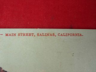 Postcard post card Union Station city down town SALINAS CA California Calif 4