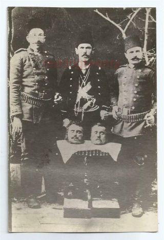 Executions Beheadings Armenian Mercenary Leaders Ne Turkey Rp Postcard C1915