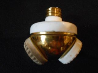 Benjamin Porcelain And Brass 2 Socket Outlet (1905 Patent)