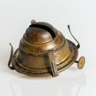 Vintage Brass Kerosene Oil Lamp Burner P&a Mfg Co Model Made In Usa Prong Style
