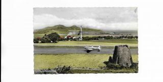 St Kitts British W Indies Golden Rock Airport Postcard Klm Dutch Antilles Dc - 3