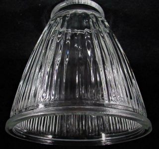 Vintage Clear Glass Pendant Lamp Shade For 2 1/4 " Fitter Embossed Prism Body