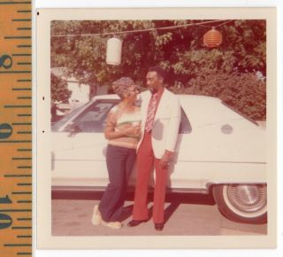 Dapper Dude With Lady Friend And A Cadillac Coupe Deville Vintage Photo Snapshot