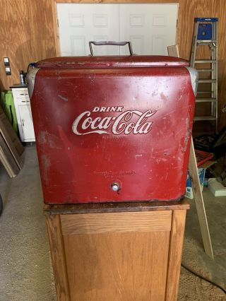 Vintage Red Coca Cola Cooler Progress Refrigerator Co.  Louisville K.  Y.