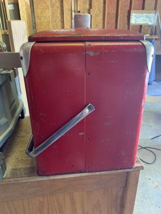 Vintage Red COCA COLA Cooler Progress Refrigerator Co.  Louisville K.  Y. 2