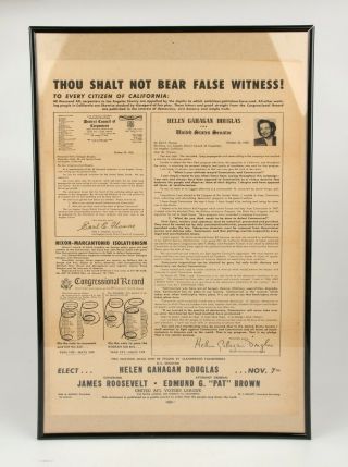 Helen Gahagan Douglas Thou Shalt Not Bear False Witness Ad 1950