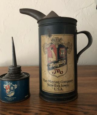 Maytag Oil Can & Maytag Oil & Gas Fuel Mixing Can Made From 1915 - 1940