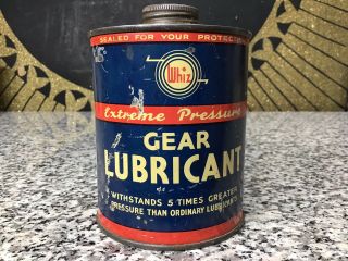 Vintage Whiz Gear Lubricant Car Auto Oil Service Garage Advertising Tin Can