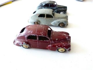 3 X French 24r Dinky Peugeot 203 Saloons For Restoration.
