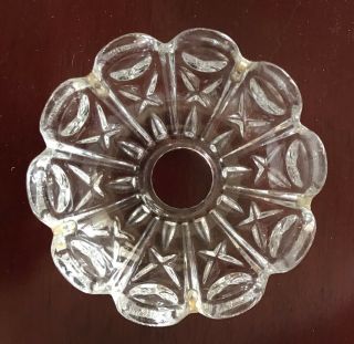 3 5/8” Vintage Art Deco Crystal Glass Chandelier 5 Pin Bobeche
