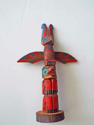 Antique Heida Nwc Eskimo Indian Wooden Totem