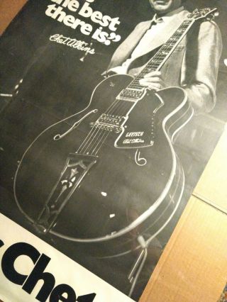 Vintage Gretsch Guitar Chet Atkins Poster Large 25 X 38 inch musicshop 3