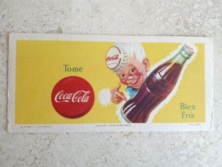 Vintage 1946 Coca Cola Sprite Boy Advertising Ink Blotter Good Made In Mexico