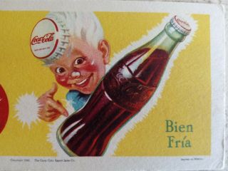 Vintage 1946 Coca Cola Sprite Boy Advertising Ink Blotter Good Made in Mexico 2