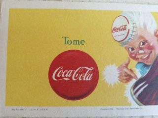 Vintage 1946 Coca Cola Sprite Boy Advertising Ink Blotter Good Made in Mexico 3