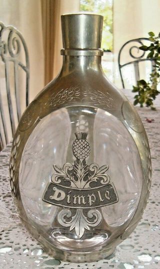 Pewter " Dimple " John Haig Co - Scotch/whisky Decanter - Empty