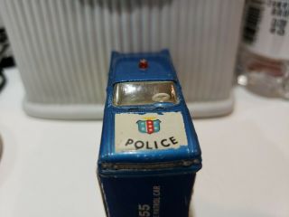 Lesney Matchbox 1963 55 Police Patrol Car Ford Fairlane Reg Wheels w/Orig.  Box 3