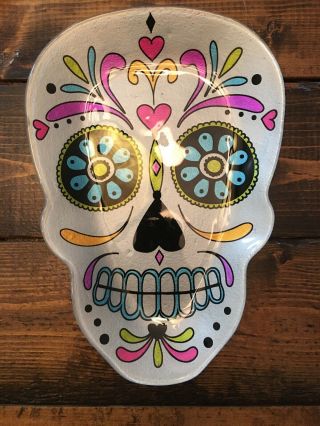 Day Of The Dead Sugar Skull - La Vida Loca Dod Appetizer Glass Halloween