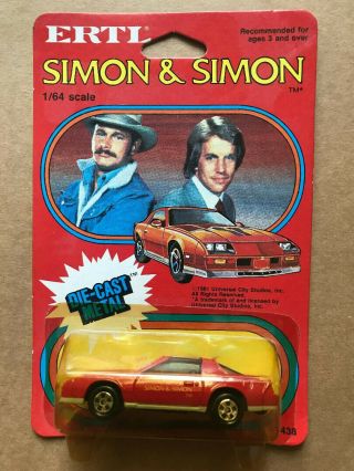 1981 Ertl Simon & Simon Tv Show Die Cast Chevy Camaro On Card