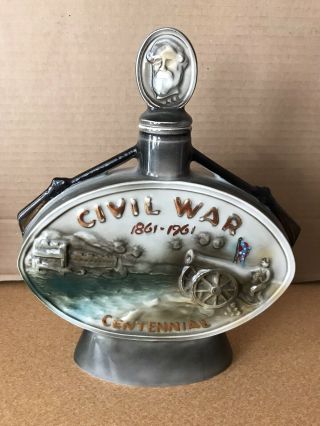 Vintage 1961 Jim Beam Civil War Centennial 1861 - 1961 Decanter 2