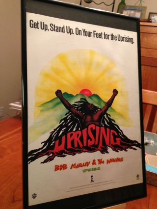 Big 11x17 Framed Bob Marley & The Wailers " Uprising " Lp Album Cd Promo Ad
