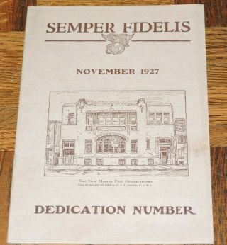 1927 Us Marine Corps Usmc Semper Fidelis Philadelphia Pa Information Booklet Vtg