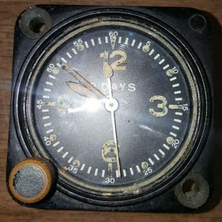 Waltham " 8 Day " Airplane Aircraft Cockpit Clock Wind Watch 2.  25 " X 2.  25 "