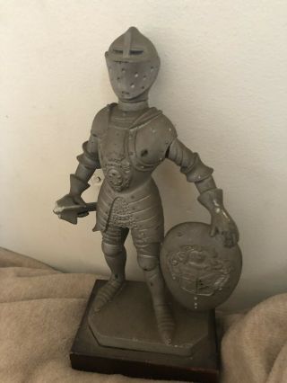 Two Statues Of Knights.  Need Painting.  13” & 9”.  Brand unknown.  removable parts. 2