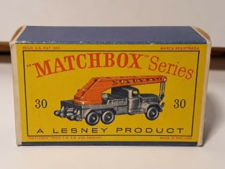Matchbox Lesney 30 6 Wheel Crane Truck Empty Box Only