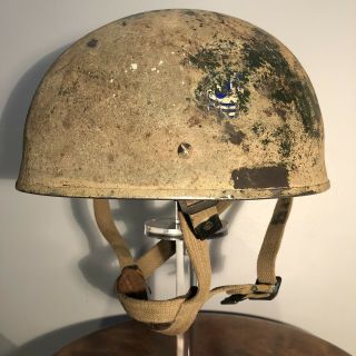 Hsat - Wwii British Mkii Steel Airborne Helmet,  Bmb 1944,  Lg 7 - 3/8,  Complete