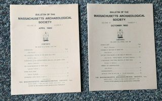 Massachusetts Archaeological Society Bulletins Apr & Oct 1980