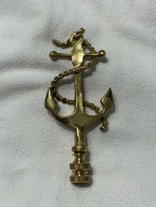 Ships Nautical Anchor Lamp Shade Finial Topper 4 1/2 Inches Solid Brass