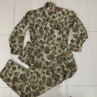 Vtg Ww2 Us Army Coverall Frog Skin Camo Reversible One Piece Suit.  36r.