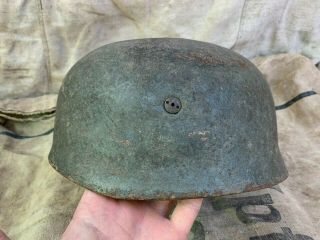 Wwii Ww2 German Paratrooper Helmet M38 Camo Battle Damage