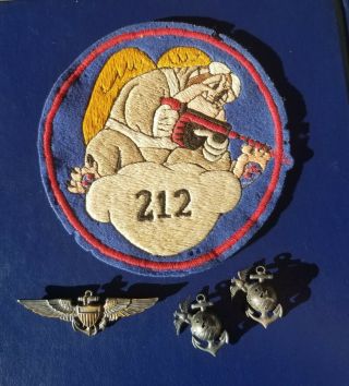 Ww2 Usmc Vmf - 212 " Hell Hounds " Large Australian Made On Wool Squadron Patch