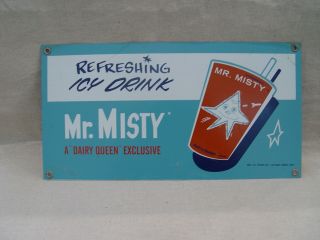 Vintage Dairy Queen Drive - In Mr.  Misty Ice Drink Slushy Metal Advertising Sign