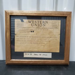 Ww2 Western Union Telegram Killed In Action 1944 Battle Of Leyte Adjutant Dunlop