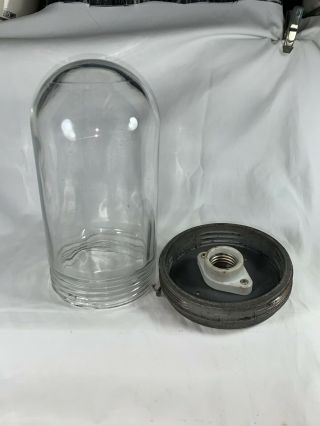 Vintage Industrial Glass Globe Light Fixture